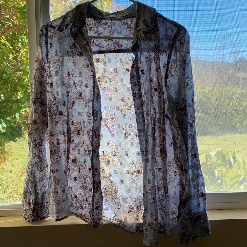 Coldwater Creek Blouse Floral Print Size Large